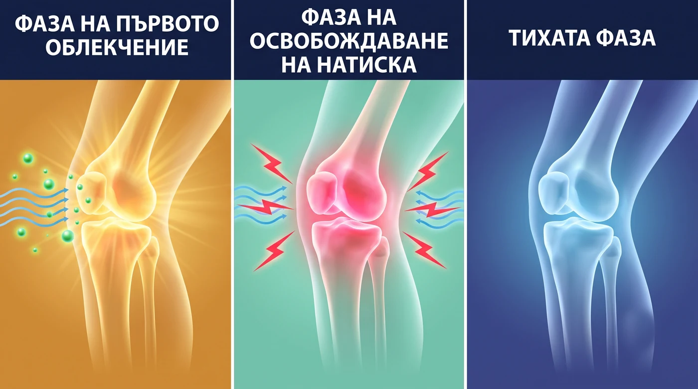 Трите фази на действие върху коляното